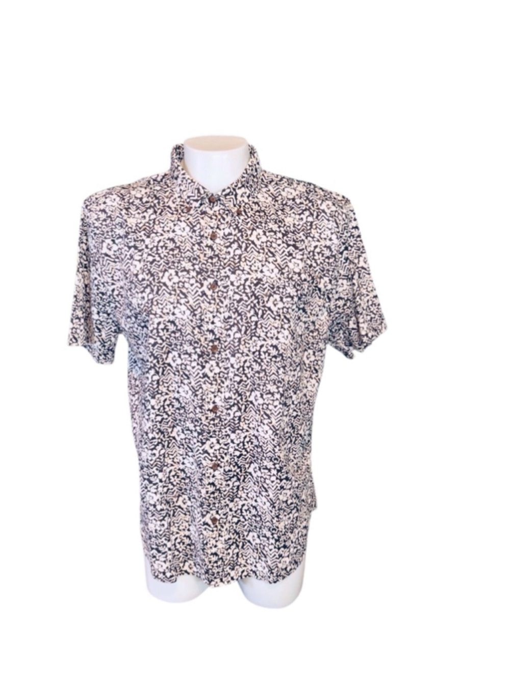 Men's Faherty playa stretch hemp Shirt XXL White/Black